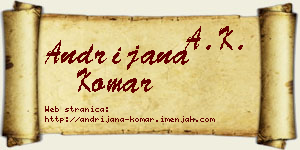 Andrijana Komar vizit kartica